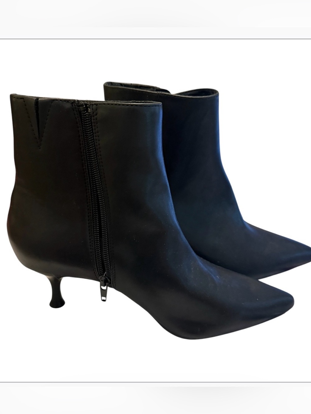 Rachel Zoe Black Pointed Toe Kitten Heel Ankle Boots Size 9M NWT
